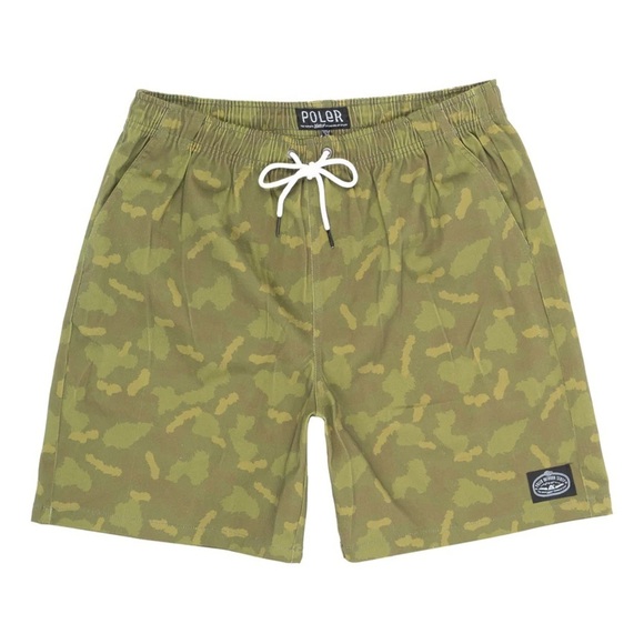 POLER STUFF Shorts Dusty Style Camo Green Mens Size Small Camp Vibes - Picture 9 of 15